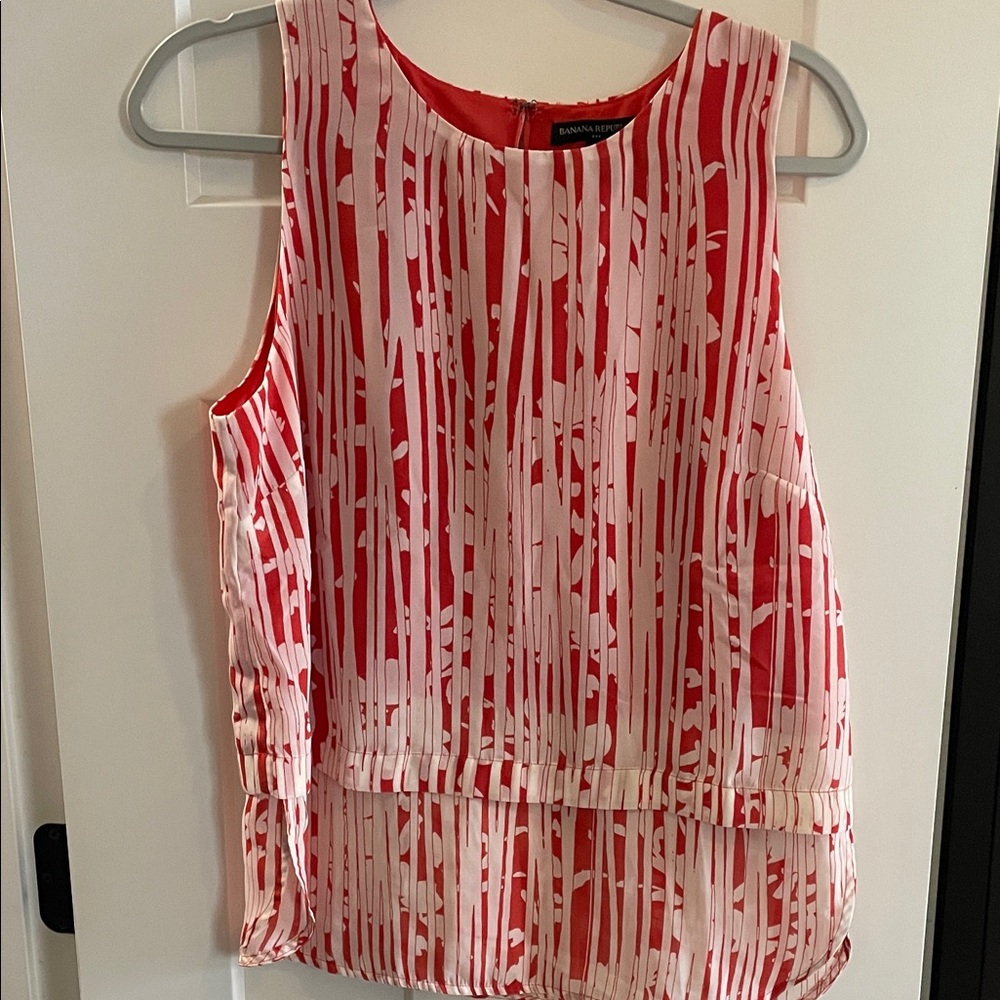 Banana Republic Striped Red and White Blouse